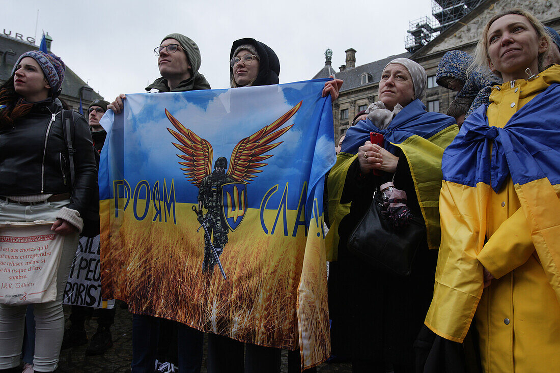 Kundgebung zum zweiten Jahrestag der russischen Invasion in der Ukraine