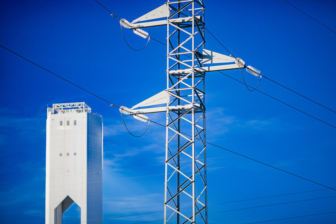 High Tension Lines by Solar Tower in Spain