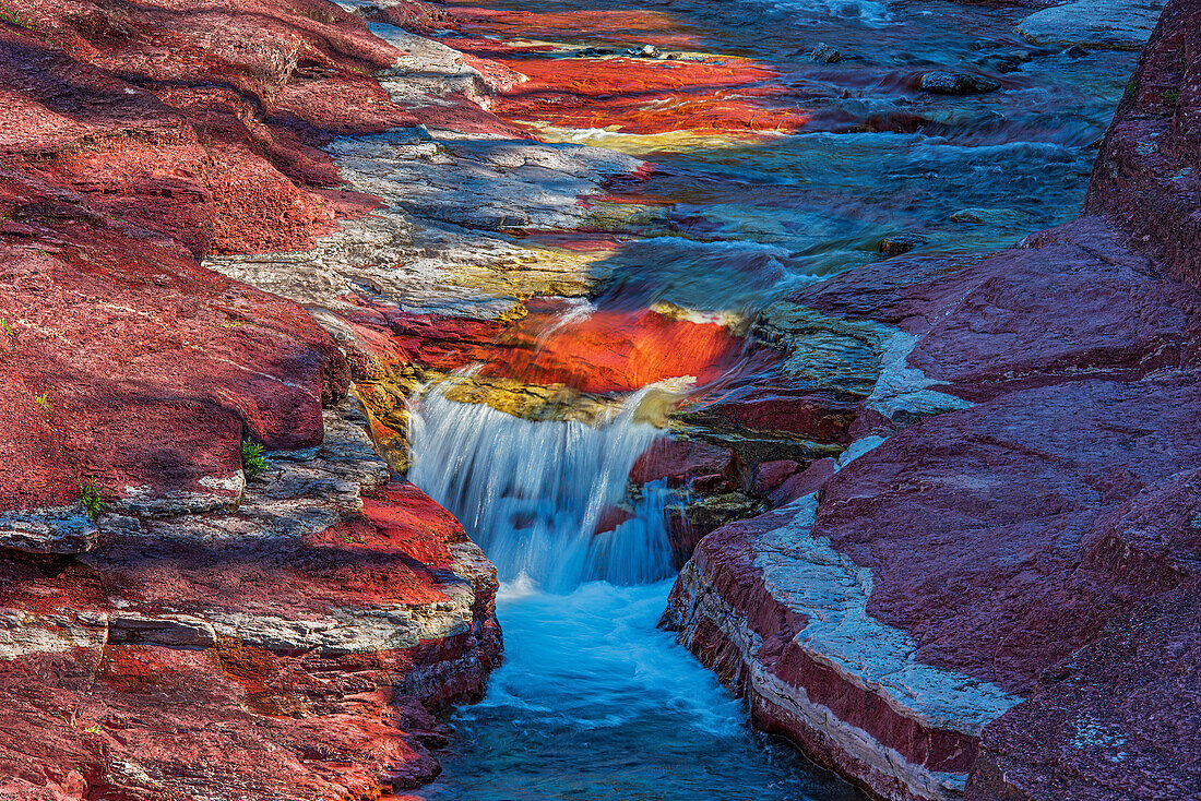 Canada, Alberta, Waterton Lakes National Park. Red Rock Creek in Red Rock Canyon.