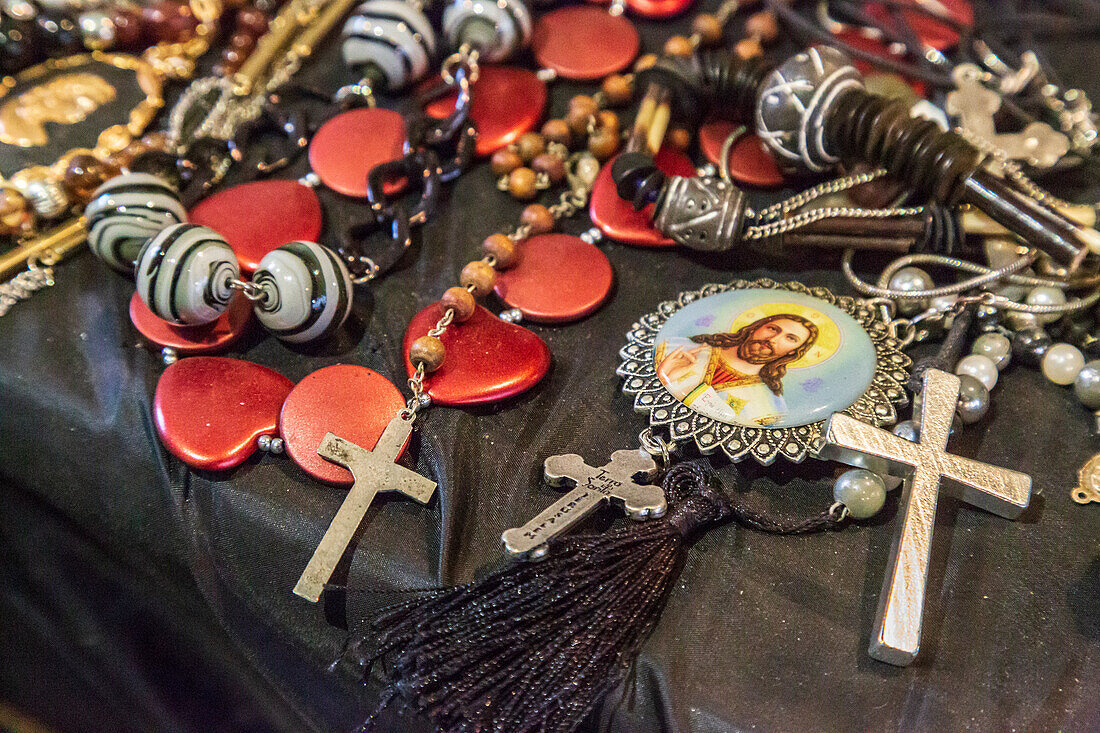 Romania, Bucharest. Demetrius Church, Religious items and implements.