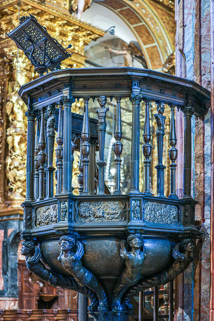 Spanien, Galicien. Kathedrale in Santiago de Compostela, Kanzel