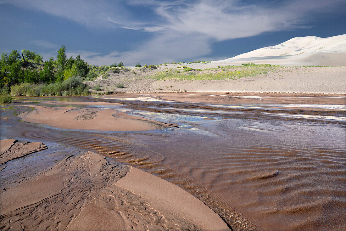 USA, Colorado. Medano Creek in Great Sand Dunes National Park.