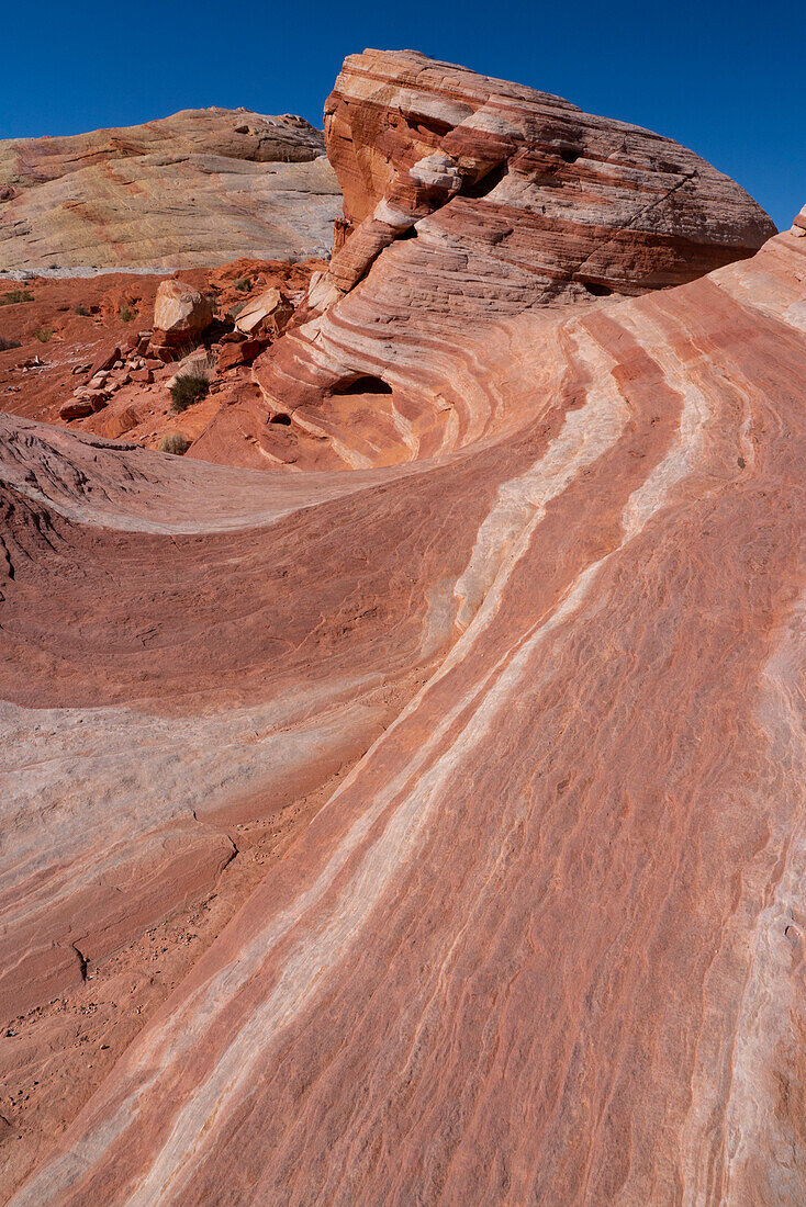 USA, Nevada. Abstrakte Linien im Sandstein, Fire Wave, Valley of Fire State Park.