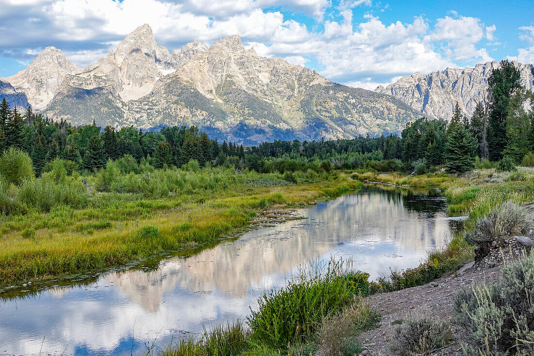 Grand Teton National Park, Wyoming, USA. Scenic view of Grand Tetons mountain range.