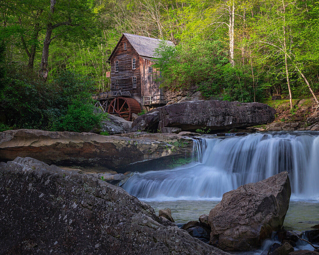 USA, West Virginia, New River Gorge National Park. Landscape with vintage grist mill.