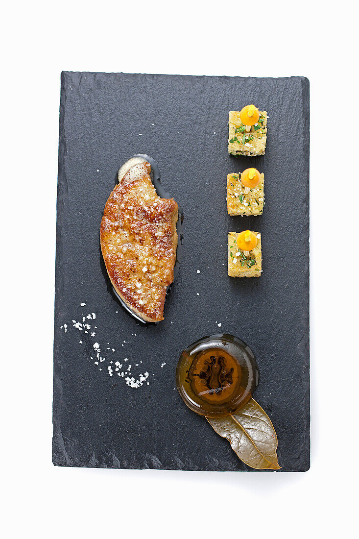 Foie gras with fleur de sel and walnuts