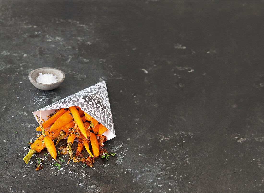 Parmesan carrots from the tray