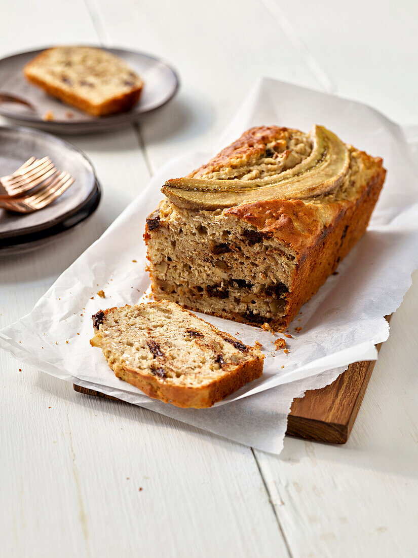 Bananenbrot mit Rosinen und Nüssen