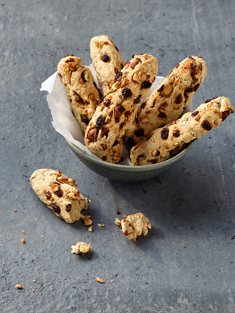 Muesli bar with nuts and dried fruit