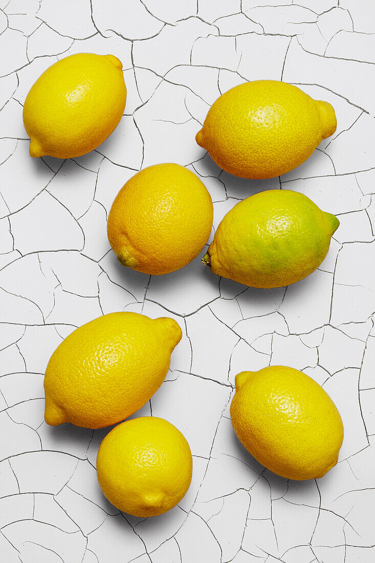 Lemons on a white background