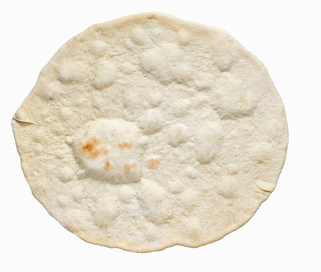 Fresh wheat flatbread on a wooden table