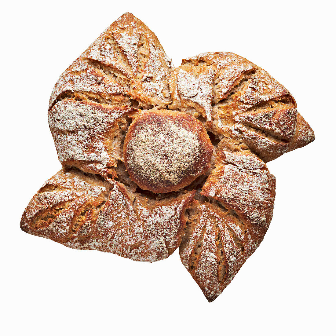 Mill bread on a rustic wooden table