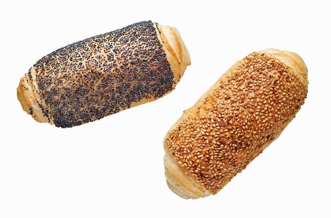 Danish rolls with sesame and poppy seeds