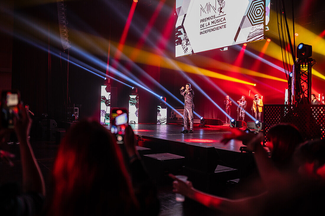 Tacho & Los Manolos performing live at the MIN Independent Music Awards 2024, Zaragoza, Spain