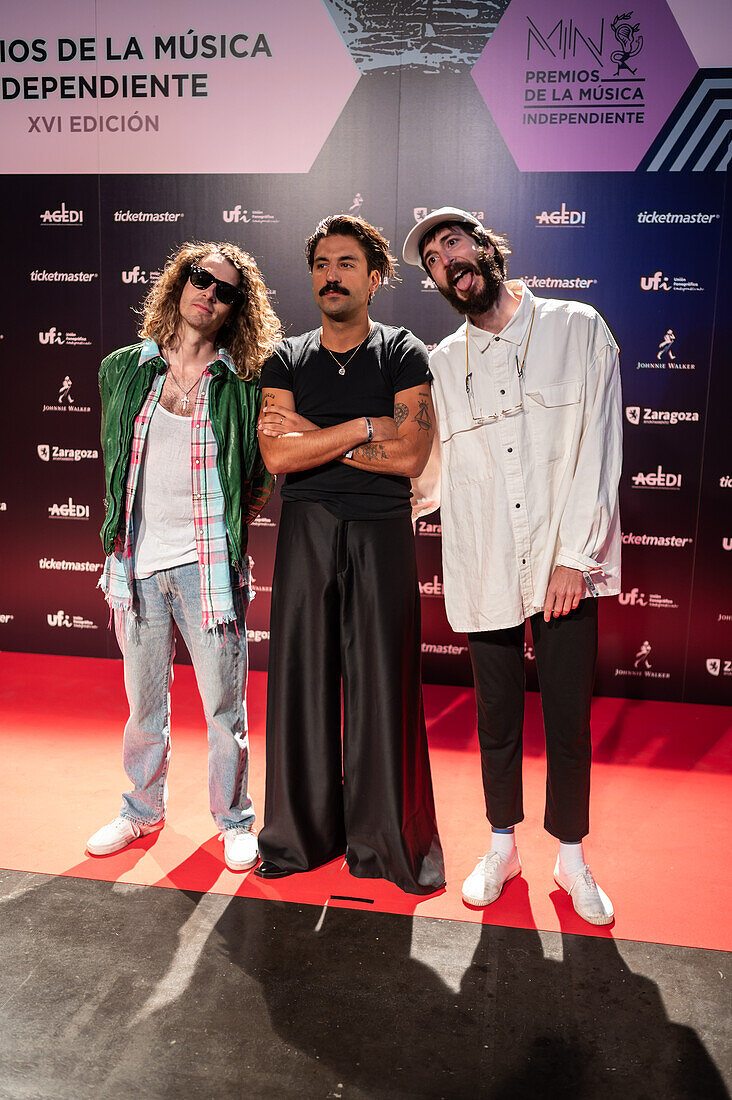 Sexy Zebras on the red carpet at the MIN Independent Music Awards 2024, Zaragoza, Spain