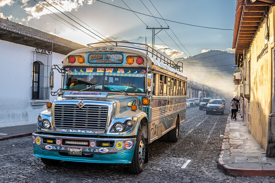 Chicken Bus in Antigua Guatemala