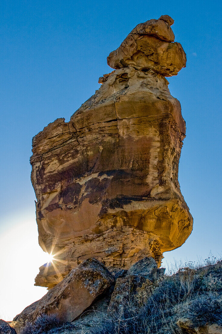 Foghorn Leghorn Rock, in der Nähe von Rangely, Colorado. Benannt nach der Zeichentrickfigur aus Looney Tunes & Merrie Melodies.