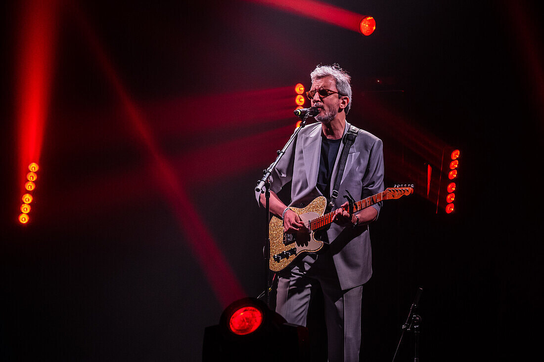 Xoel Lopez, winner of the Best Pop Album Award, performs live at the MIN Independent Music Awards 2024, Zaragoza, Spain