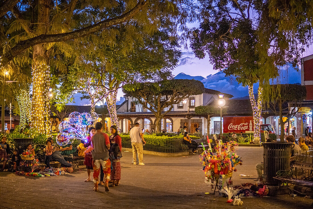 Antigua Guatemala Central Park at Christmas time