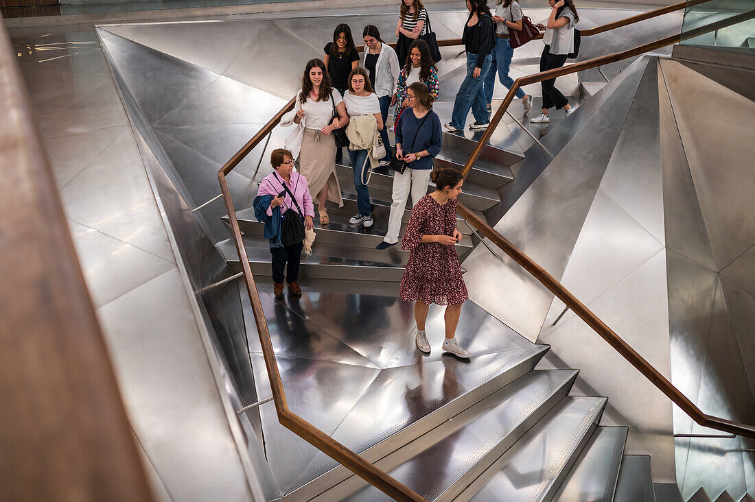 Interior stairs in CaixaForum, Madrid, Spain