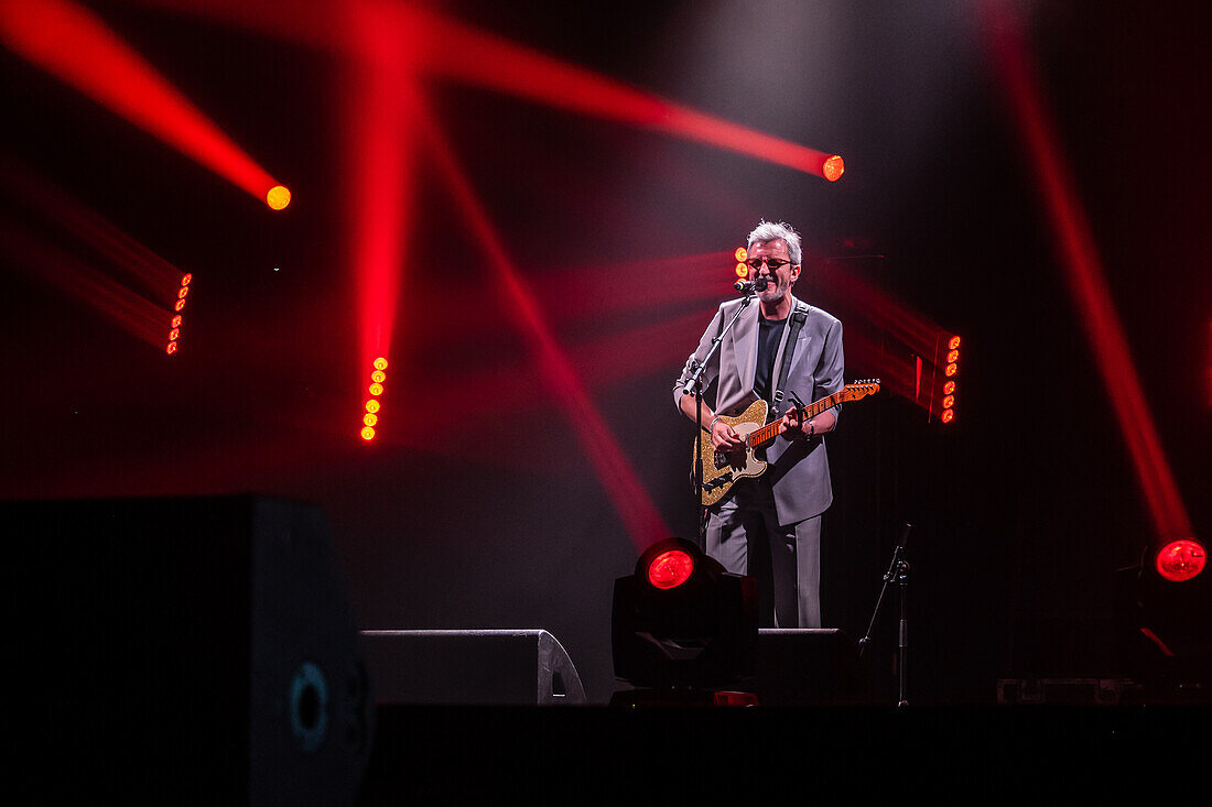 Xoel Lopez, winner of the Best Pop Album Award, performs live at the MIN Independent Music Awards 2024, Zaragoza, Spain