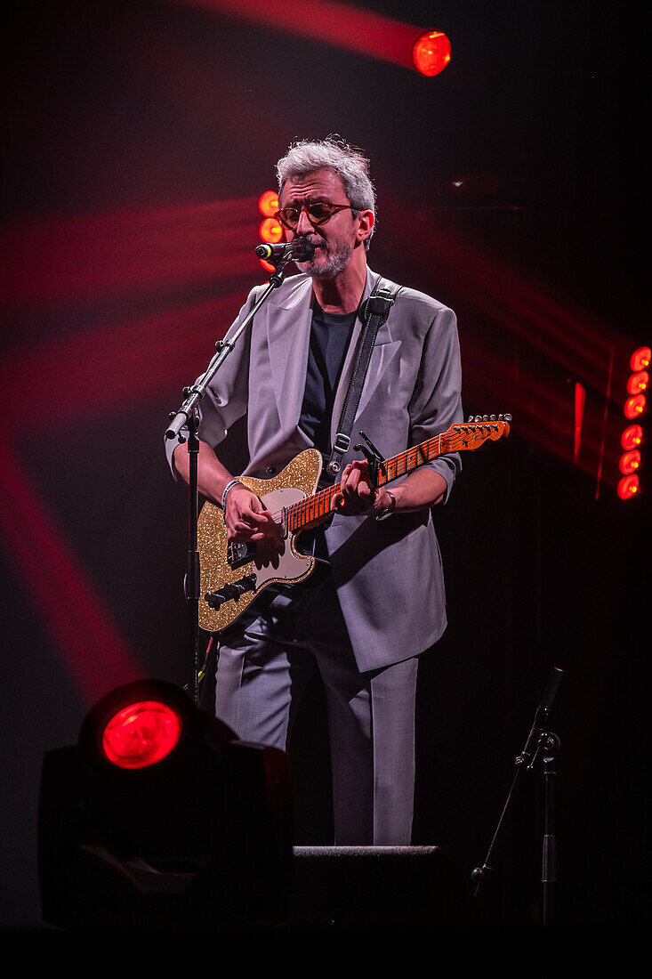 Xoel Lopez, winner of the Best Pop Album Award, performs live at the MIN Independent Music Awards 2024, Zaragoza, Spain