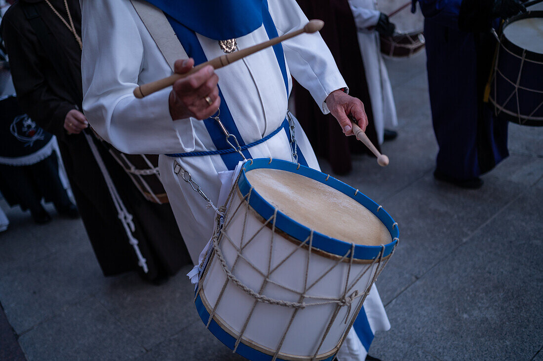 Holy Week Proclamation Procession that symbolizes the beginning of nine days of passion in the Plaza del Pilar in Zaragoza, Spain