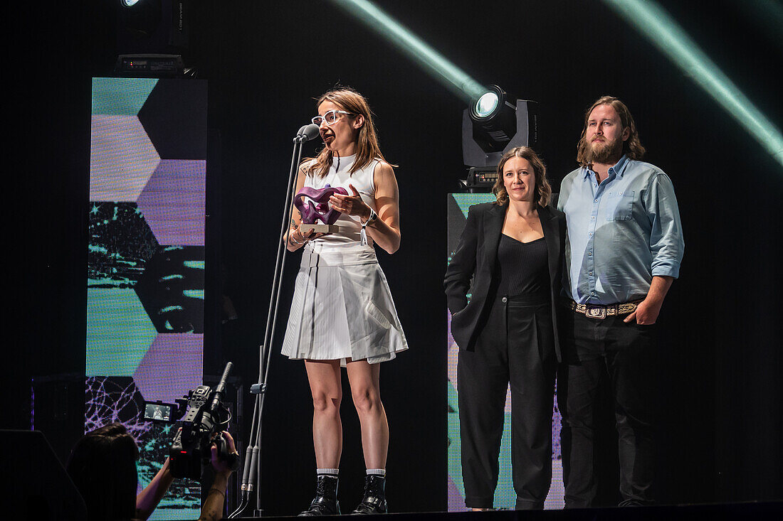 Zahara, winner of the award for best Artist, at the MIN Independent Music Awards 2024, Zaragoza, Spain