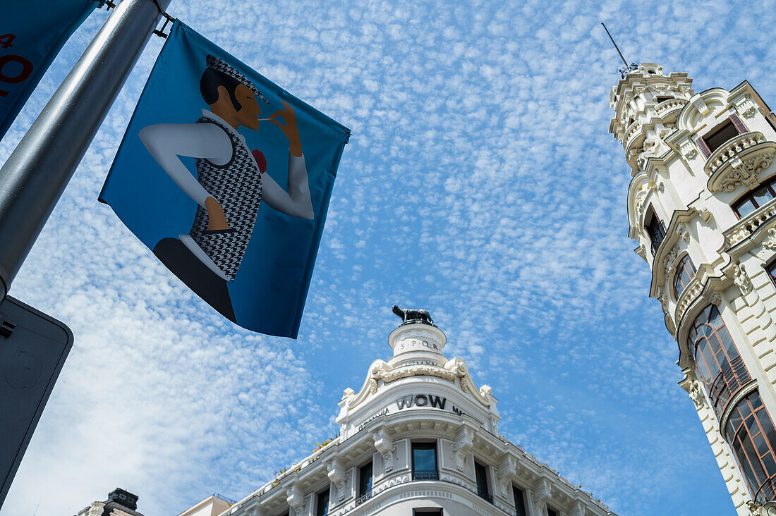 San Isidro festivities sign in Madrid, Spain