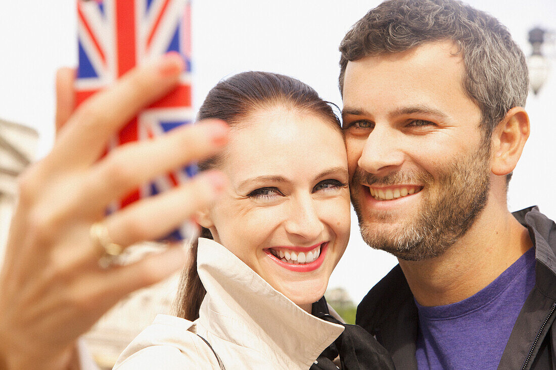 Smiling Couple Taking Selfie