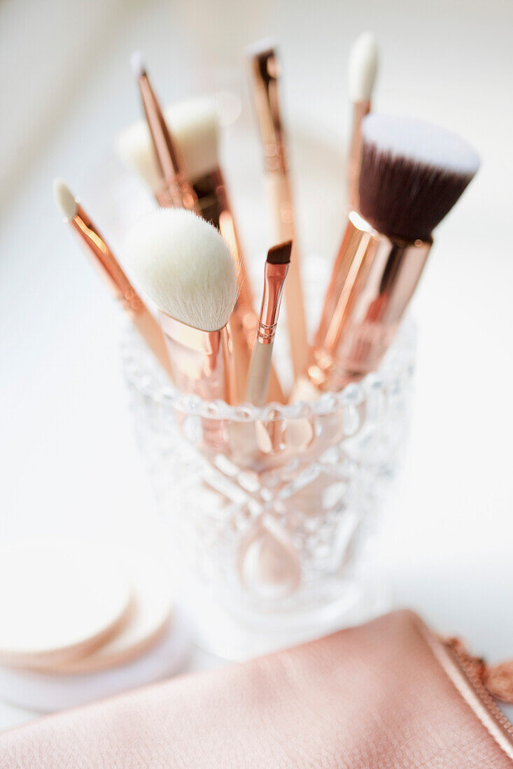 Close up of Makeup Brushes