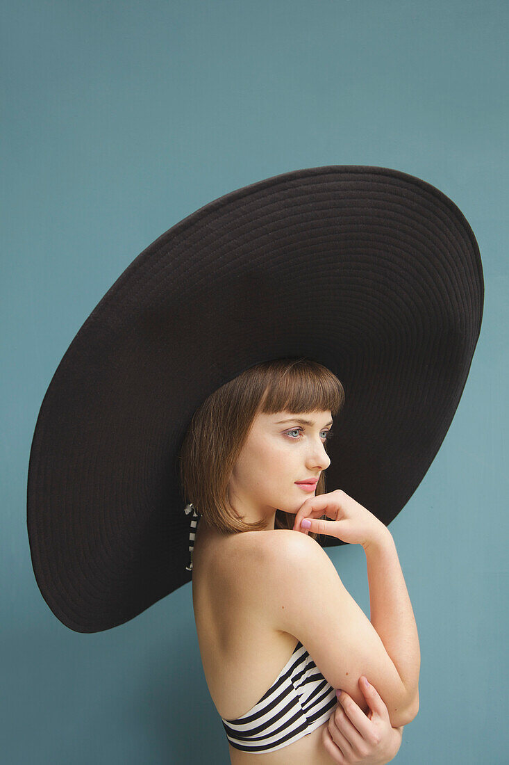 Teenage Girl Wearing Wide Brim Hat