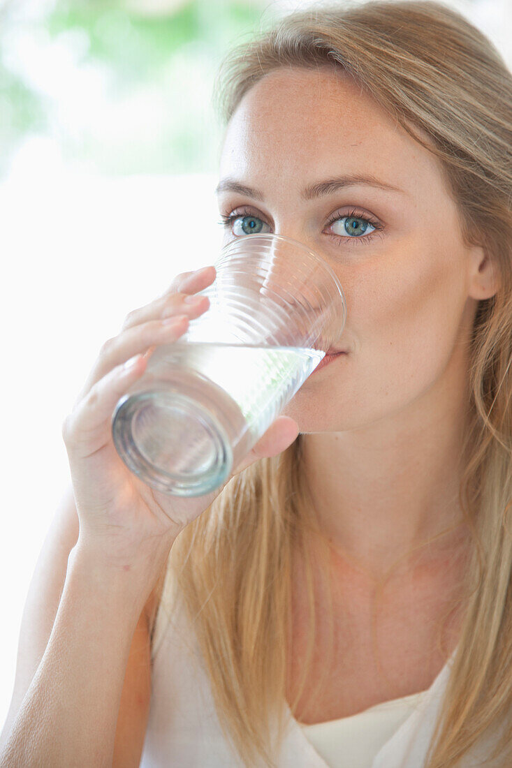 Woman Drinking a Glass of Water