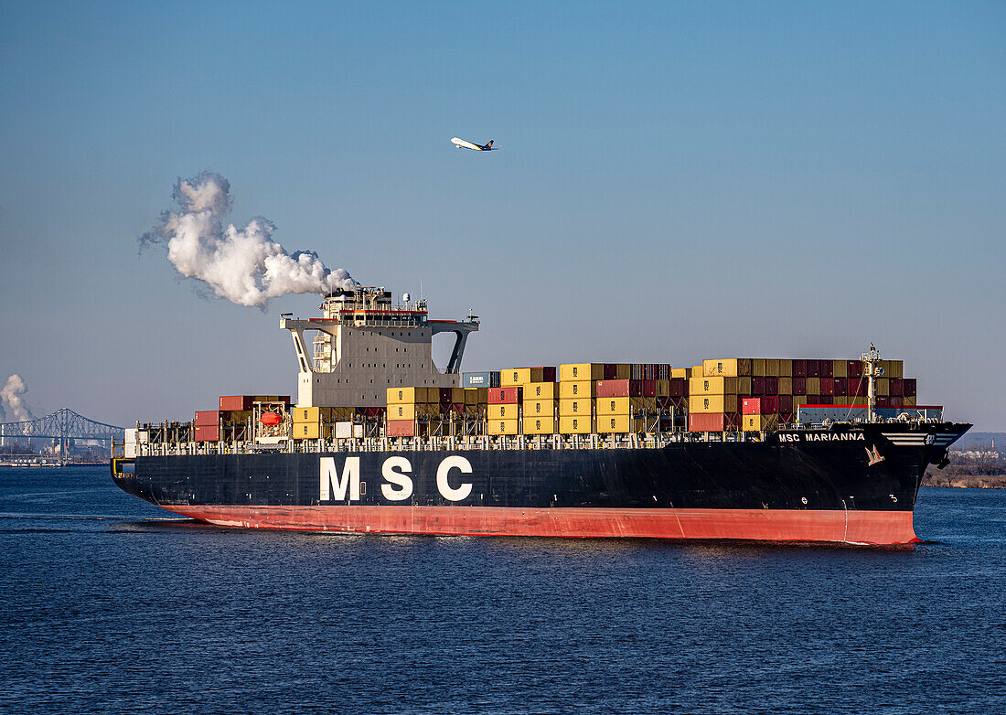 MSC Marianna container freight ship, New York Bay, New York City, New York, USA