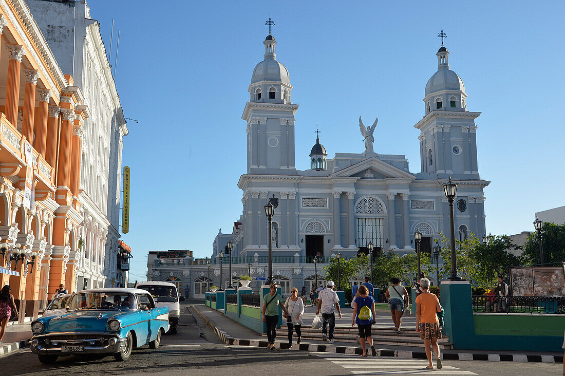 Cuba,santiago,the Cathedral Basilica of Our Lady of the Assumption from the 19th century also called Santiago de Cuba Cathedral in the Cespedes park