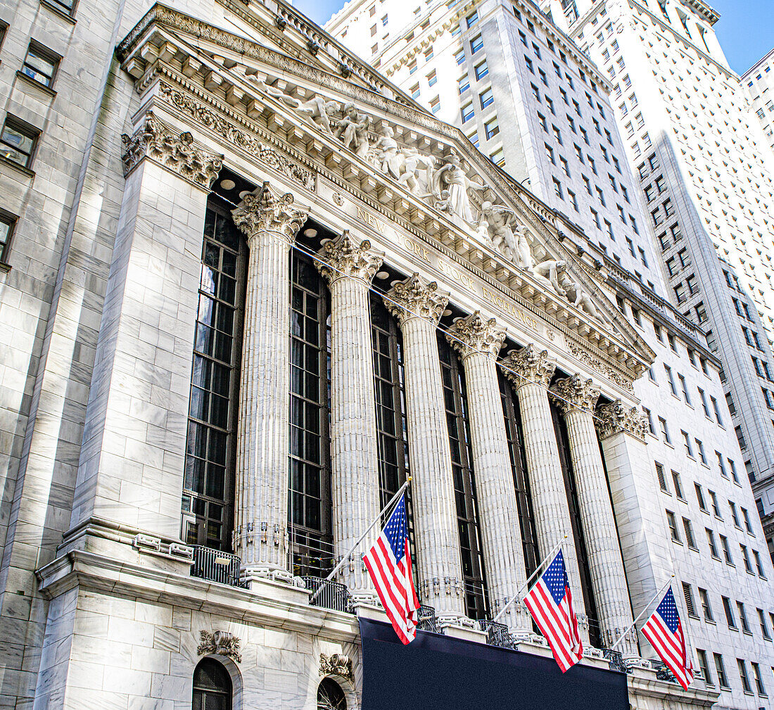 New York Stock Exchange, Außenansicht, Financial District, New York City, New York, USA