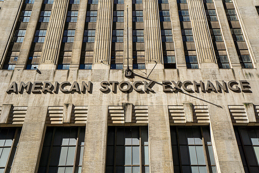 American Stock Exchange Building, Außenansicht, Financial District, New York City, New York, USA