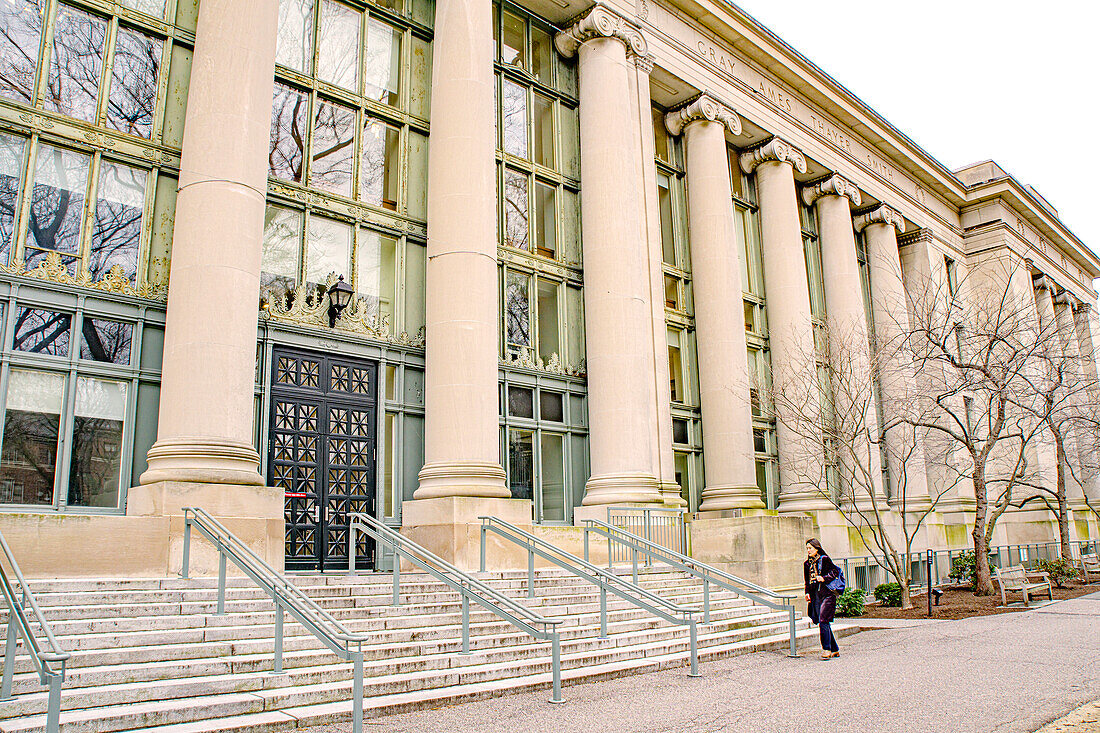 Bibliothek der juristischen Fakultät, Außenansicht, Harvard-Universität, Cambridge, Massachusetts, USA