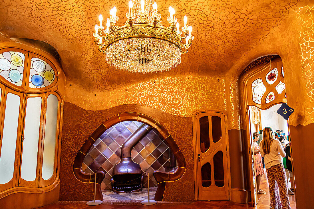 Barcelona,Spain - May 31st to 2019: Casa Batllo,Gaudi's creative house. Casa Batlló was built in 1877. It is a renowned building located in the center of Barcelona