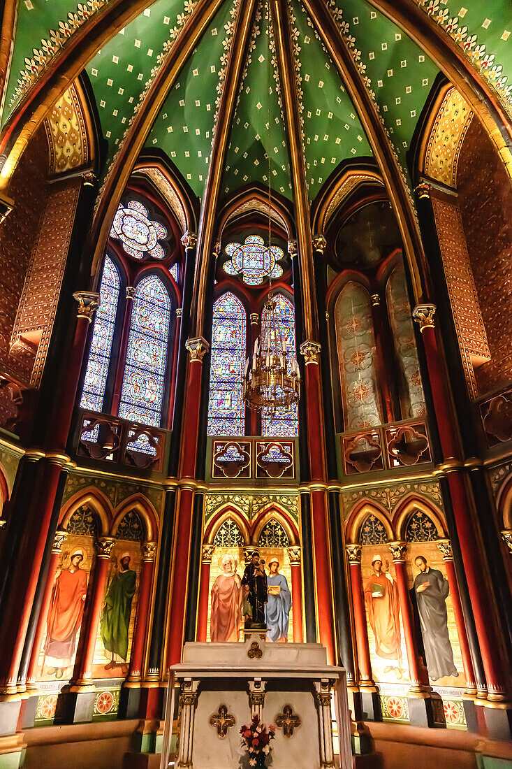 Bayonne,France - September 06,2019 - Interior of Bayonne cathedral (Sainte-Marie cathedral).