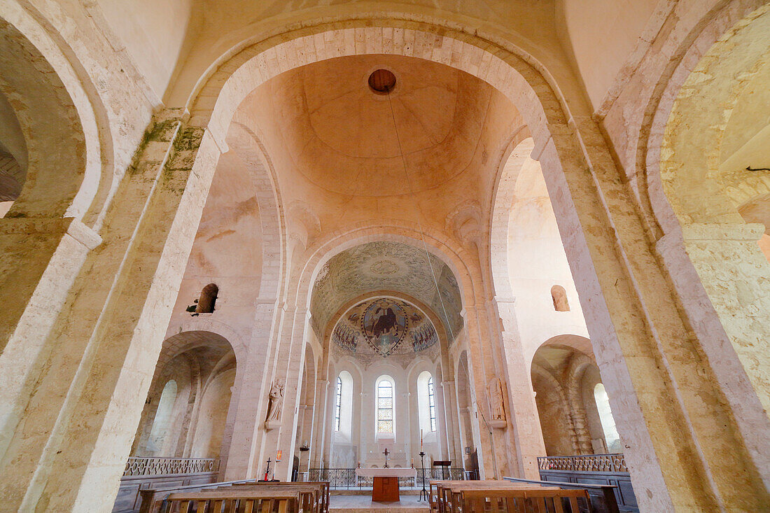 Seine et Marne. Saint Loup de Naud. Church Saint Loup,masterpiece of Romanesque art.