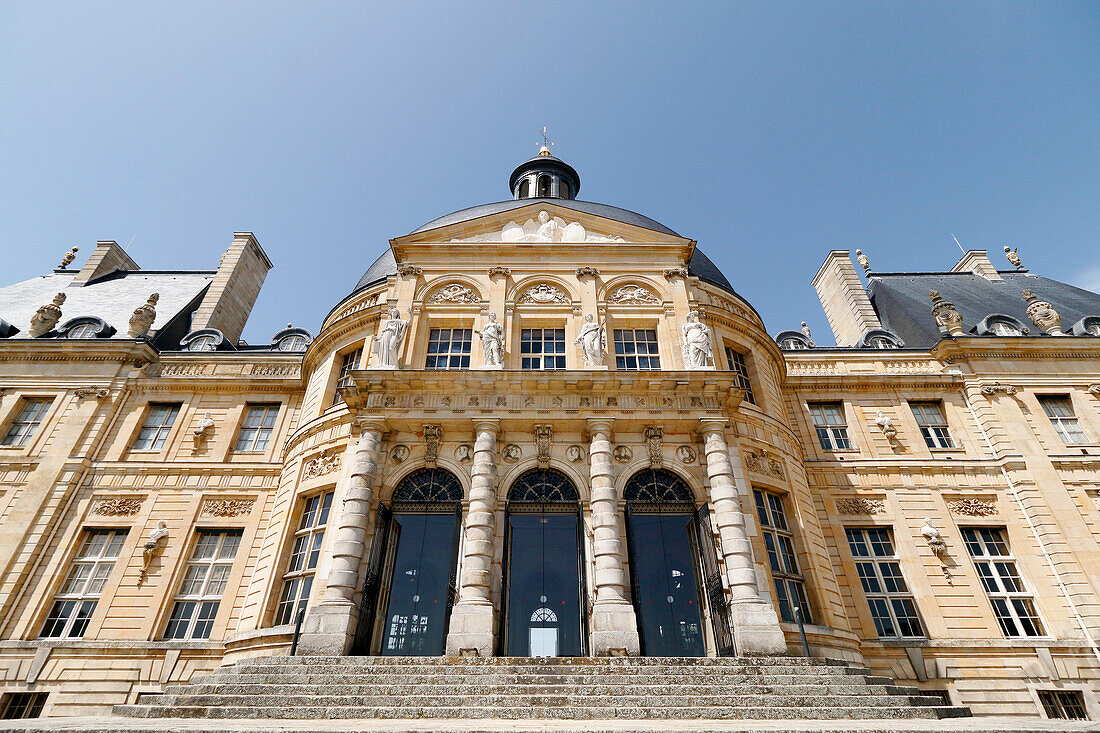 Frankreich. Seine und Marne. Schloss von Vaux le Vicomte. Südliche Fassade.