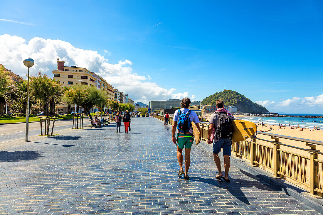 San Sebastián,Spain - 07 September 2019 - walk to the beach of Concha