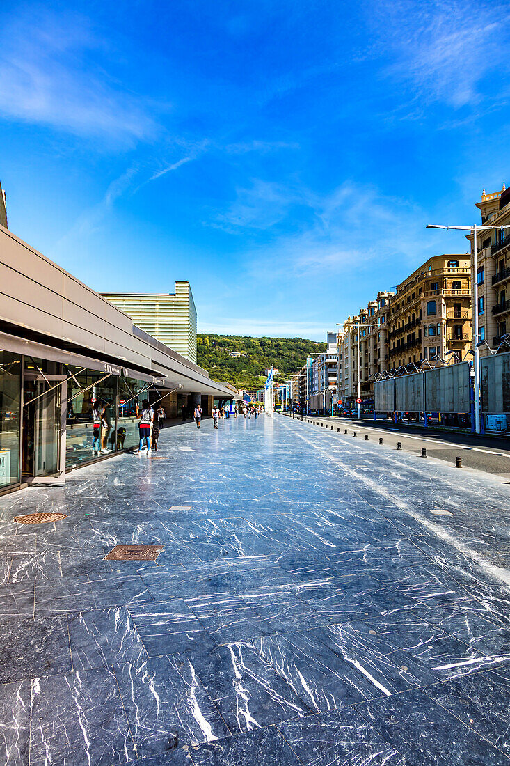 San Sebastián,Spain - 07 September 2019 - Zurriola Hiribidea Street