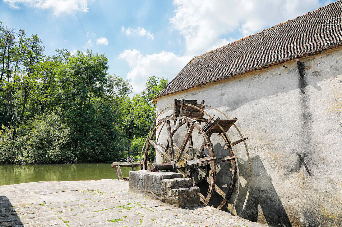 France. Seine et Marne. Medieval village of Moret sur Loing. Mill.