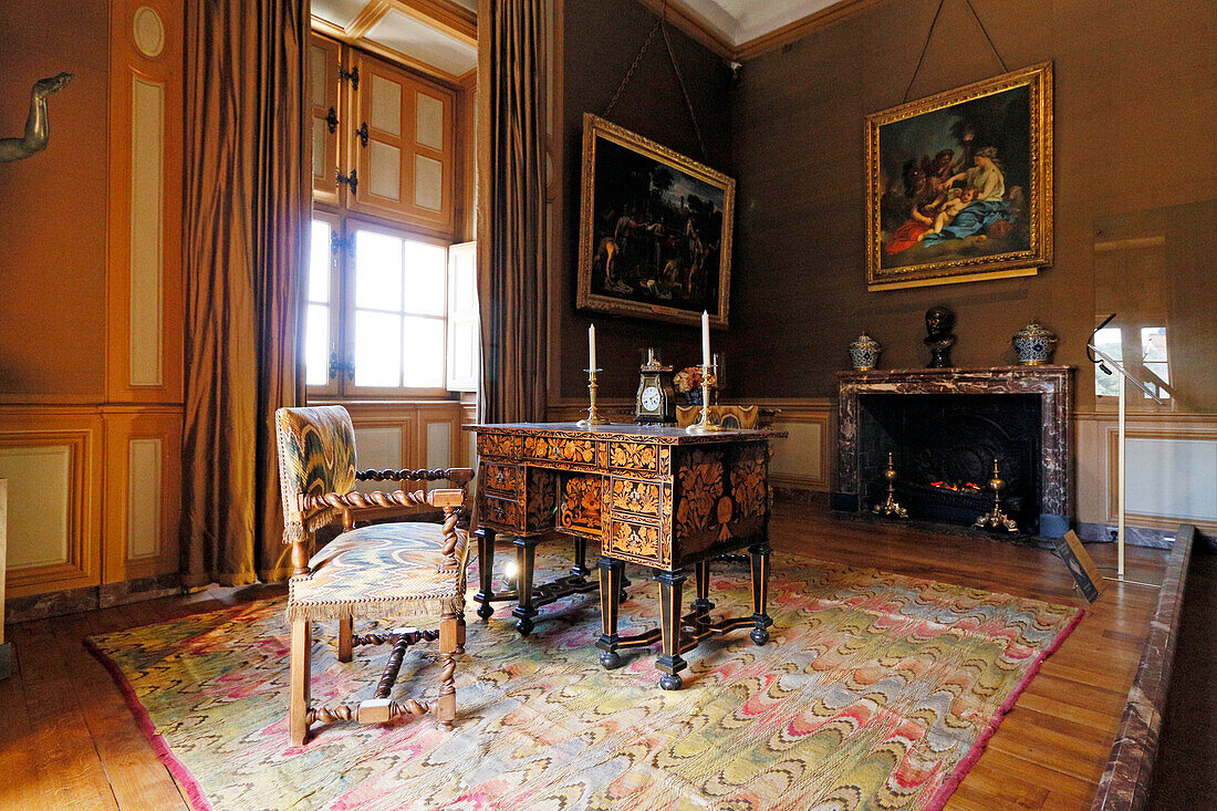 France. Seine et Marne. Castle of Vaux le Vicomte. The office of Fouquet.