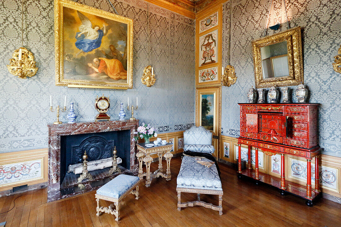 Frankreich. Seine und Marne. Schloss von Vaux le Vicomte. Das Büro von Frau Fouquet.