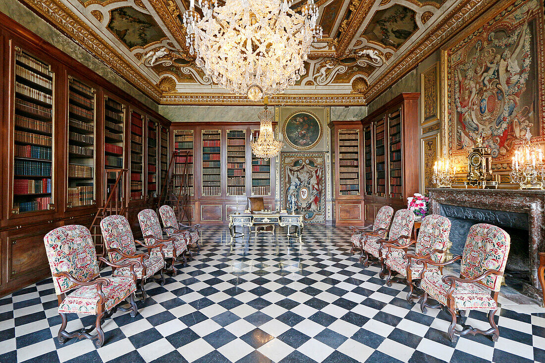 France. Seine et Marne. Vaux le Vicomte. Castle of Vaux le Vicomte. The antichamber of the king.