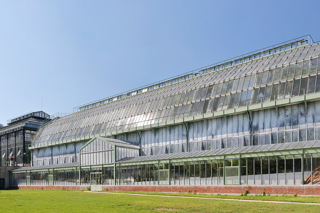 La France. Paris. 5. Bezirk. Der Garten der Pflanzen. Die Gewächshäuser und das Museum.