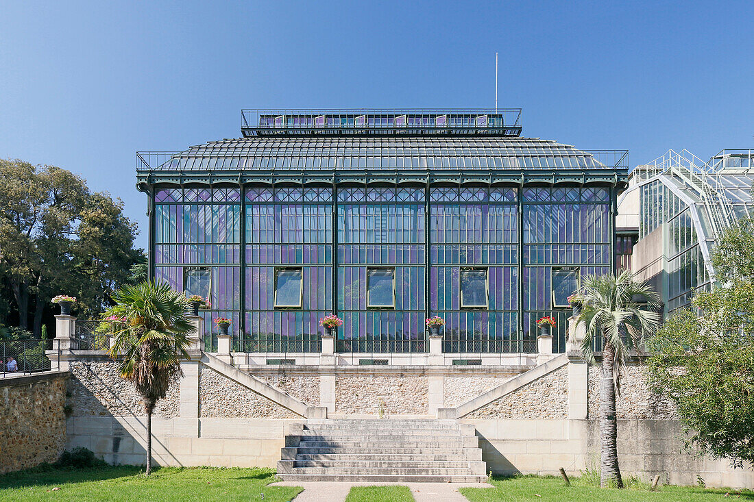 La France. Paris. 5. Bezirk. Der Garten der Pflanzen. Die Gewächshäuser und das Museum.